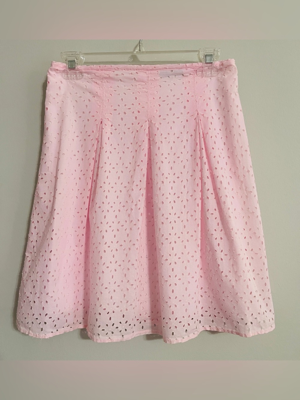 Vintage Pink Eyelet Pleated Mini Skirt S Coquette Lolita Balletcore Softgirl Y2K
